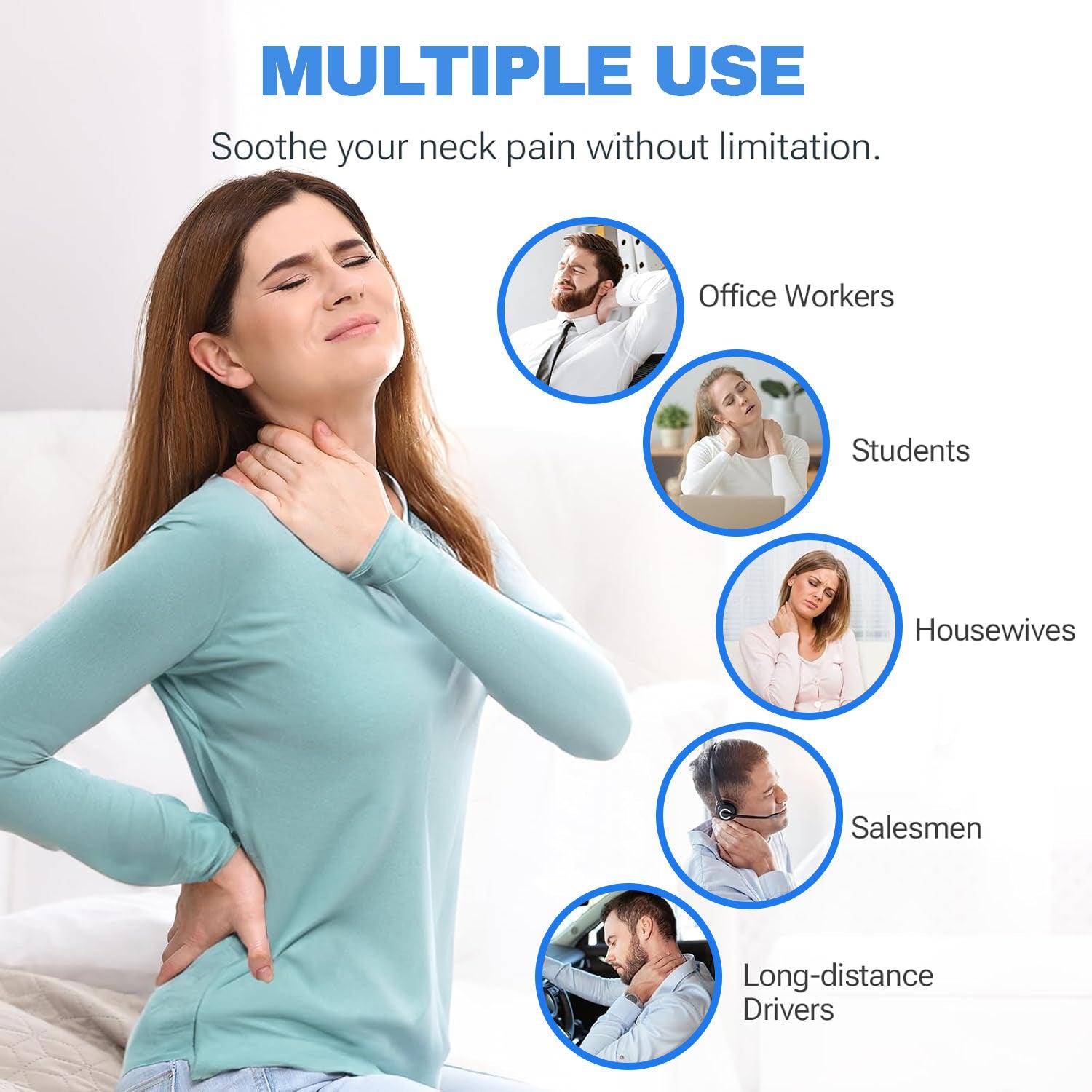 Neck Shoulder Massager - Upper Back Massager Cervical Traction Device Neck Stretcher For TMJ Pain Relief Cervical Spine Alignment Chiropractic Pillow Health & Beauty - Tophatter Daily Deals