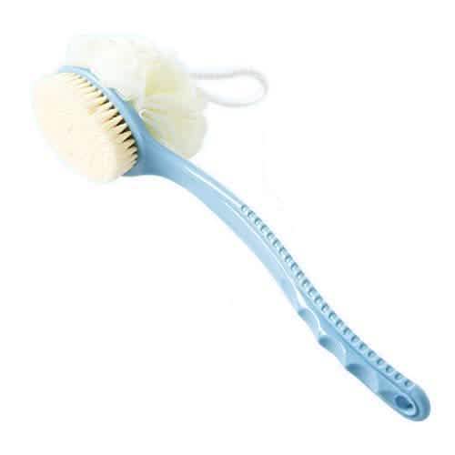 Shower Body Brush with Bristles and Loofah Blue Bath - Tophatter Daily Deals