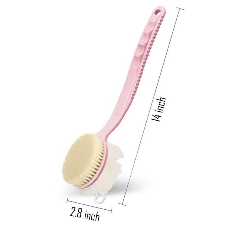 Shower Body Brush with Bristles and Loofah Bath - Tophatter Daily Deals