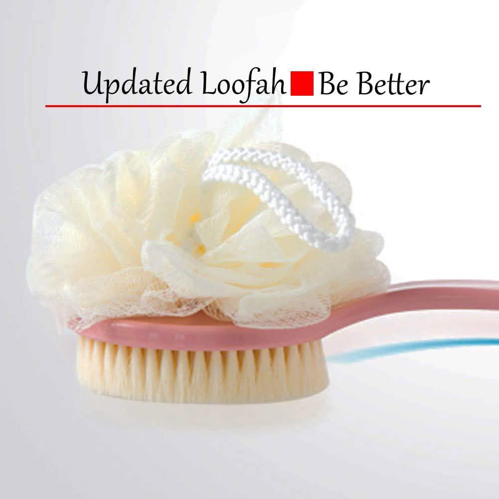 Shower Body Brush with Bristles and Loofah Bath - Tophatter Daily Deals