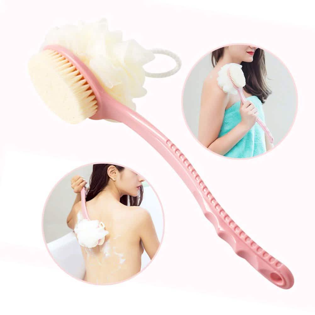 Shower Body Brush with Bristles and Loofah Bath - Tophatter Daily Deals