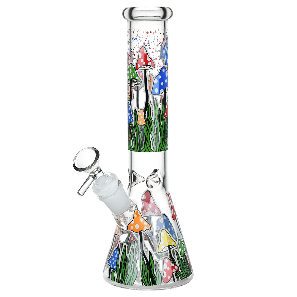 Shroom Silhouette Glow Beaker Bong Spotted Shrooms Bongs - Tophatter Daily Deals