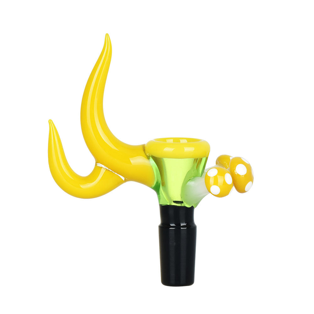 Shroom Spur Herb Slide Opaque Yellow Glass Bong Bowls - Tophatter Daily Deals