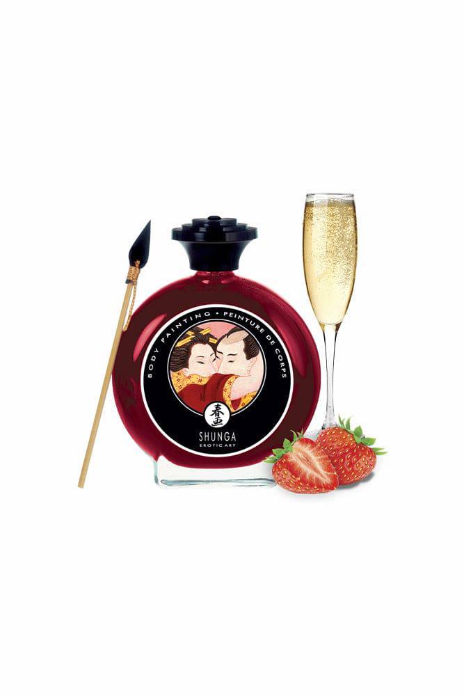 Shunga - Edible Body Paint - Strawberries & Champagne Liquid - Tophatter Daily Deals