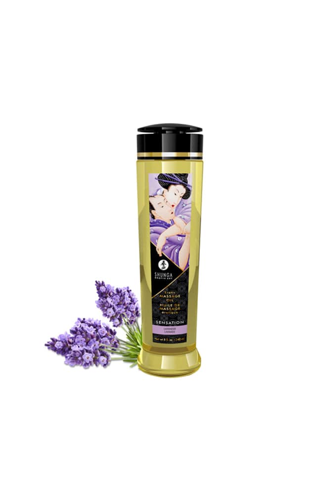 Shunga - Erotic Massage Oil - 8oz - Lavender Liquid - Tophatter Daily Deals