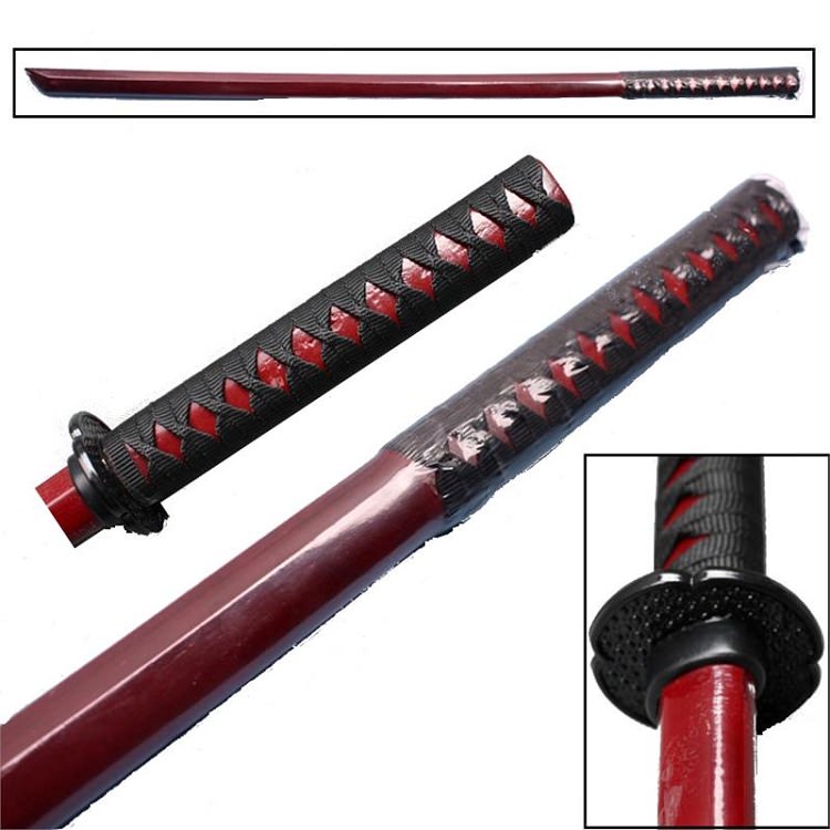 Kenjutsu Training Swordsmanship Martial Arts Practice Bokken Sword Red Collectible Weapons - Tophatter Daily Deals