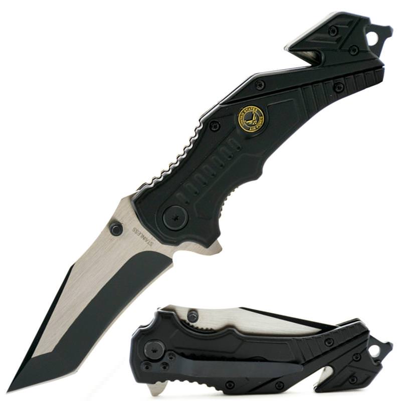 Spring Assist - 'Legal Auto' - Military Air Force Rescue Folding Pocket Knife - Tophatter's Guns'N'Weapons Store Collectible Weapons - Tophatter Daily Deals