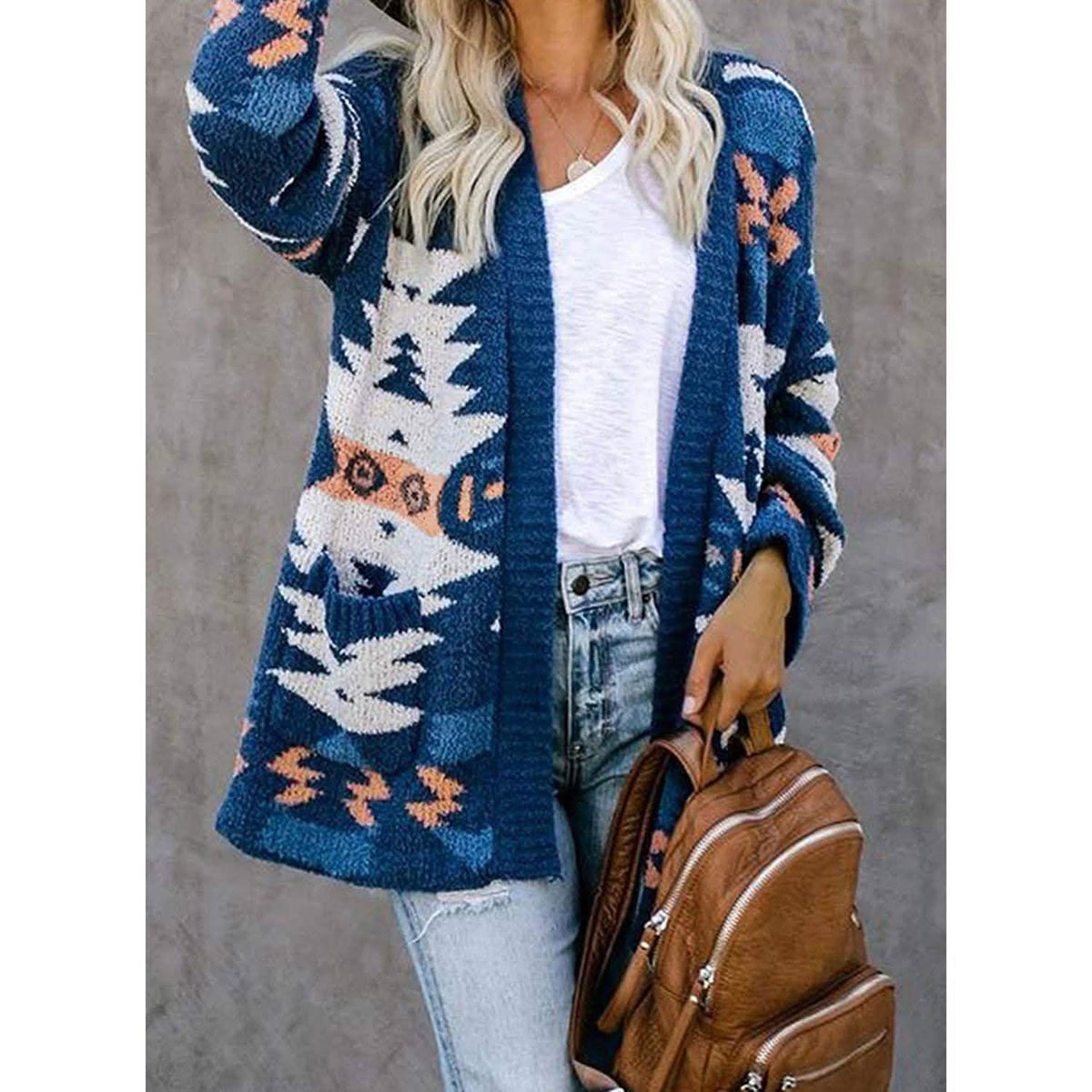 Sidefeel Women Open Front Cardigan Sweater Button Down Knit Sweater Coat Women's Outerwear - Tophatter Daily Deals