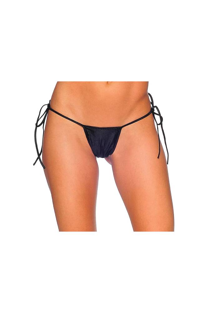 BodyZone - Tie Up Thong - 1111 - Assorted Colors Black Lingerie - Tophatter Daily Deals