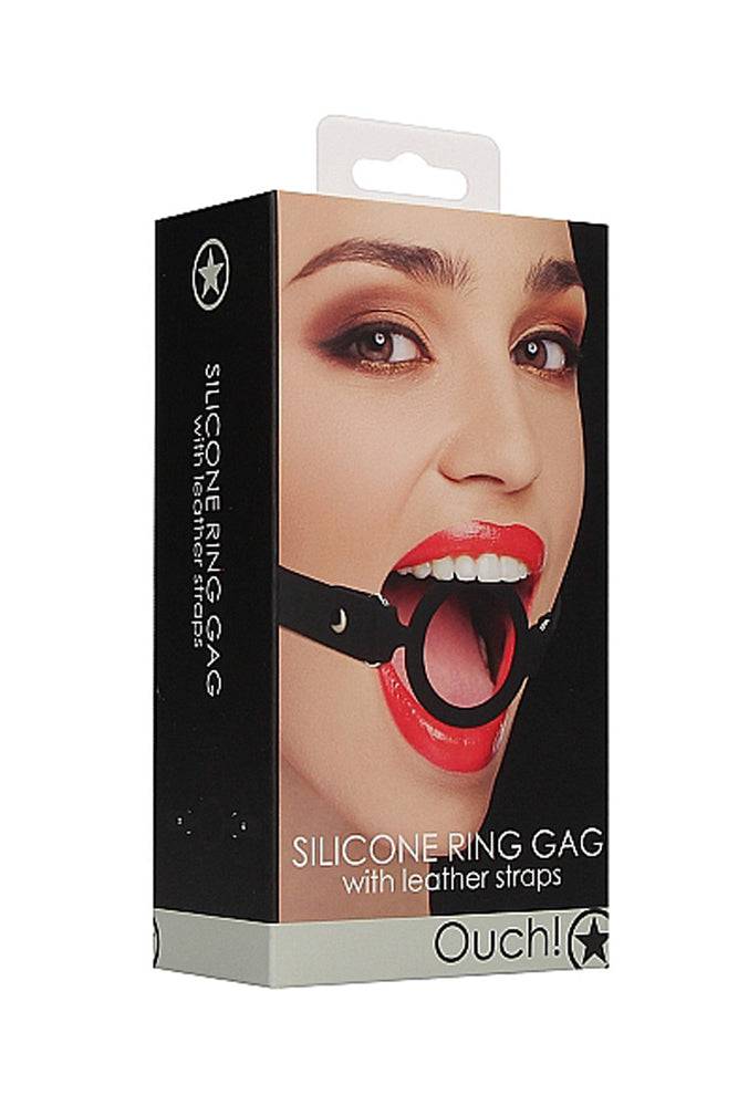 Ouch by Shots Toys - Silicone Ring Gag - Black BDSM - Tophatter Daily Deals