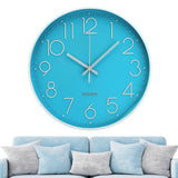 Silent Quartz Decorative Battery Powered Wall Clock Blue Household Appliances - Tophatter Daily Deals