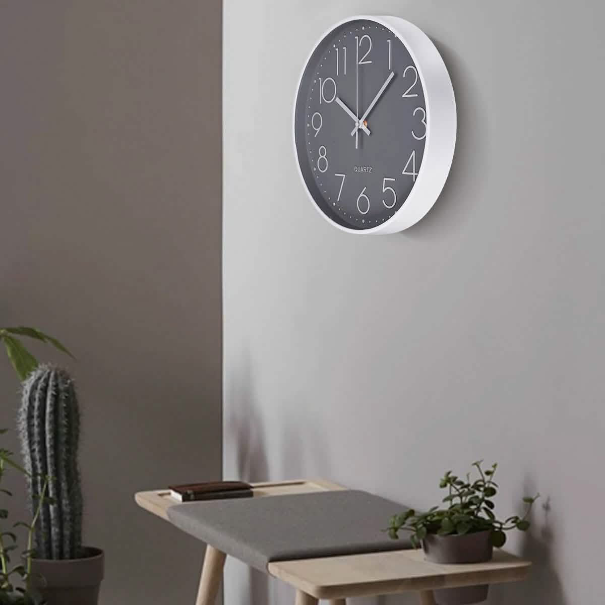 Silent Quartz Decorative Battery Powered Wall Clock Household Appliances - Tophatter Daily Deals