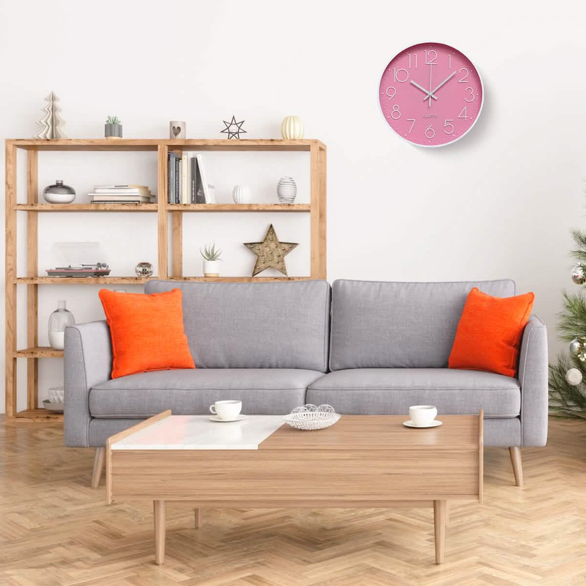 Silent Quartz Decorative Battery Powered Wall Clock Household Appliances - Tophatter Daily Deals