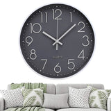 Silent Quartz Decorative Battery Powered Wall Clock Gray Household Appliances - Tophatter Daily Deals