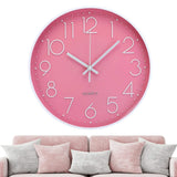 Silent Quartz Decorative Battery Powered Wall Clock Pink Household Appliances - Tophatter Daily Deals