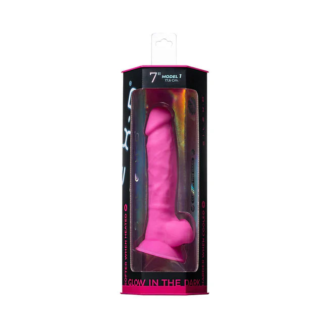 SILEX-D Glow In The Dark Pink 7 Inch Dildo - Tophatter Daily Deals