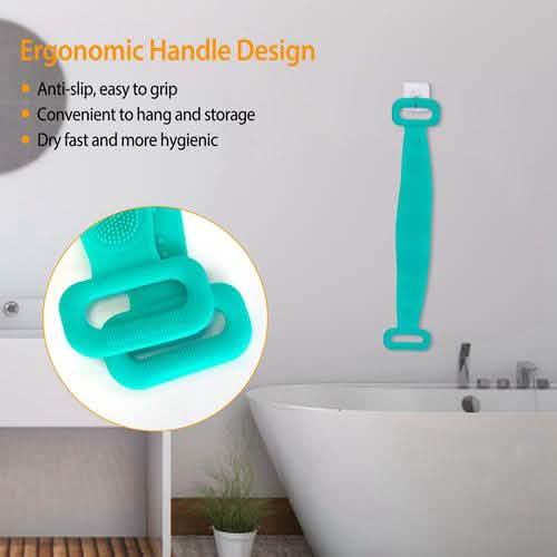 Silicone Back Scrubber Belt for Shower Exfoliating Foaming Body Bath - Tophatter Daily Deals