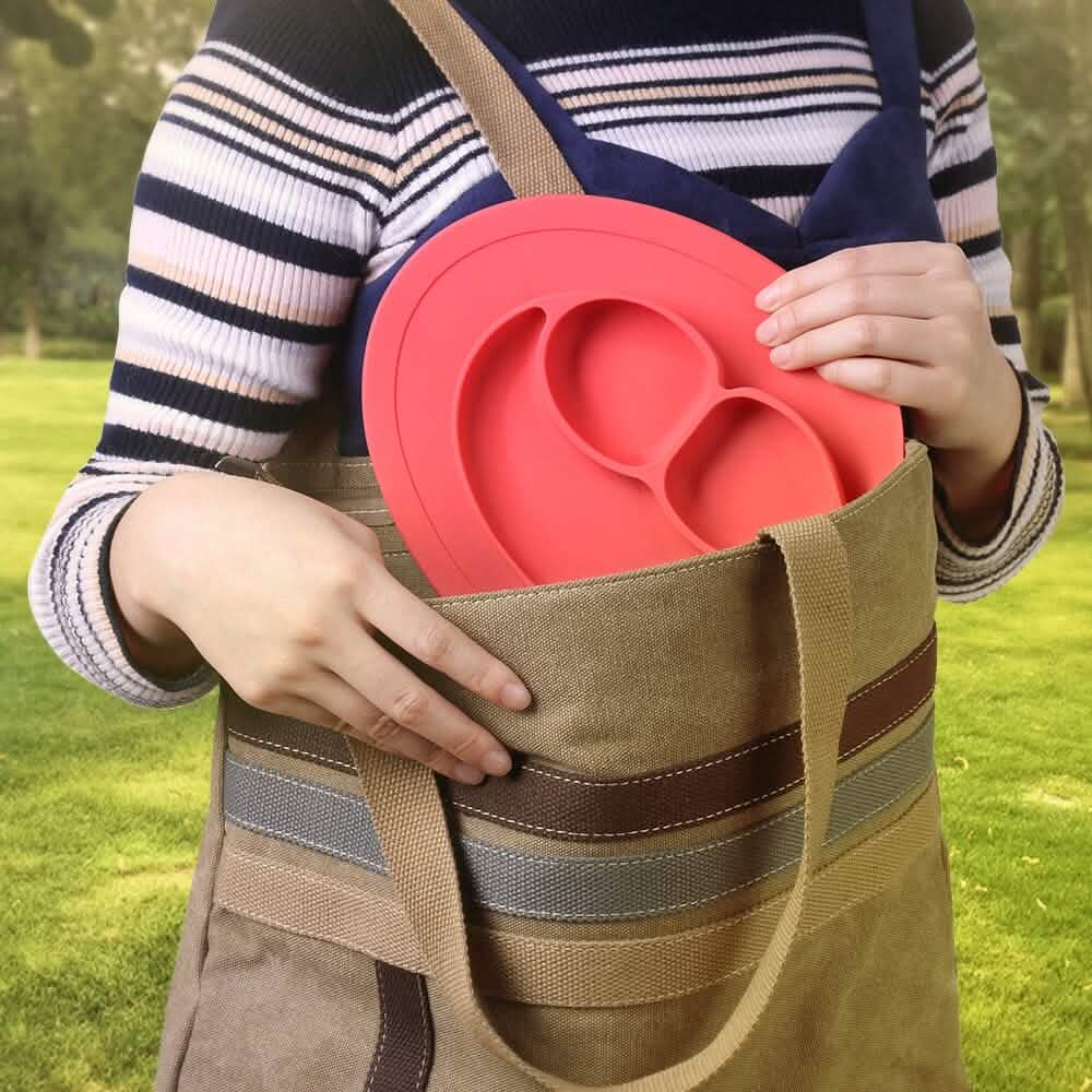 Silicone Feeding Placemat and 3-Section Plate Kitchen Tools & Gadgets - Tophatter Daily Deals