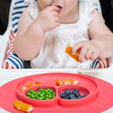 Silicone Feeding Placemat and 3-Section Plate Kitchen Tools & Gadgets - Tophatter Daily Deals