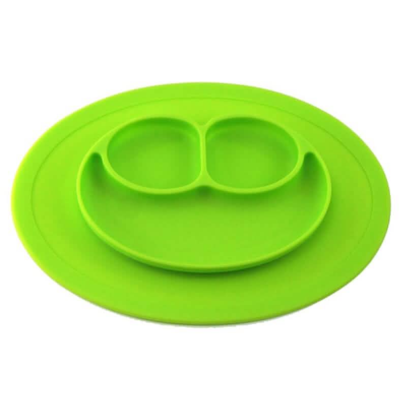 Silicone Feeding Placemat and 3-Section Plate Green Kitchen Tools & Gadgets - Tophatter Daily Deals