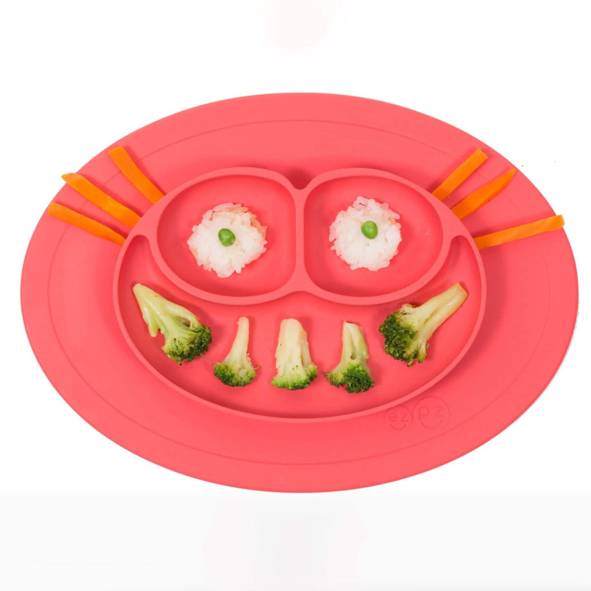 Silicone Feeding Placemat and 3-Section Plate Red Kitchen Tools & Gadgets - Tophatter Daily Deals