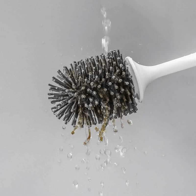Silicone Head Toilet Brush Quick Draining Clean Tool Bath - Tophatter Daily Deals