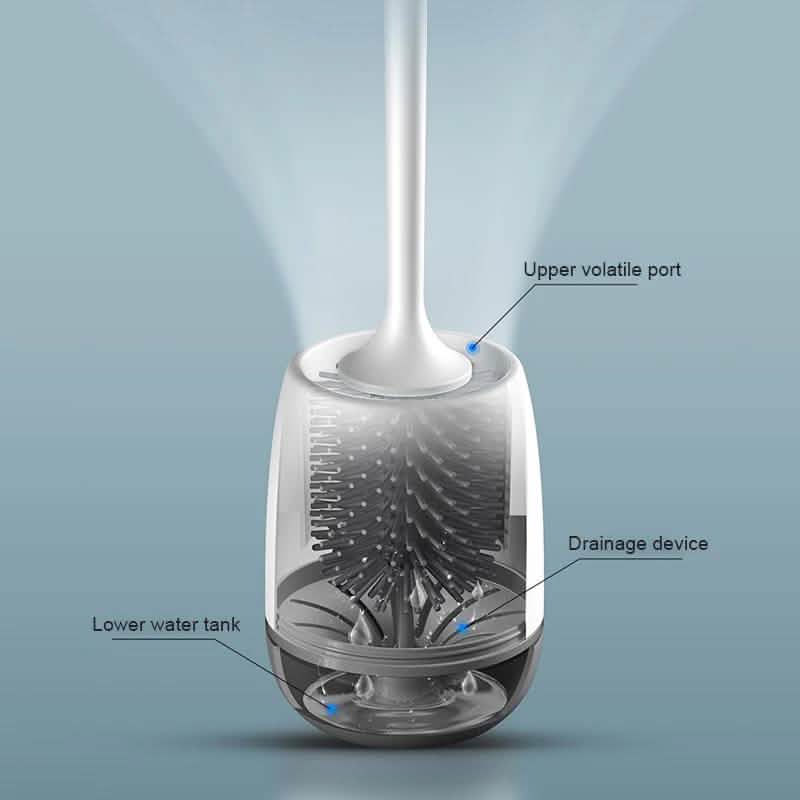 Silicone Head Toilet Brush Quick Draining Clean Tool Bath - Tophatter Daily Deals