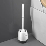 Silicone Head Toilet Brush Quick Draining Clean Tool Floor Standing Black Bath - Tophatter Daily Deals