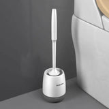 Silicone Head Toilet Brush Quick Draining Clean Tool Floor Standing Gray Bath - Tophatter Daily Deals