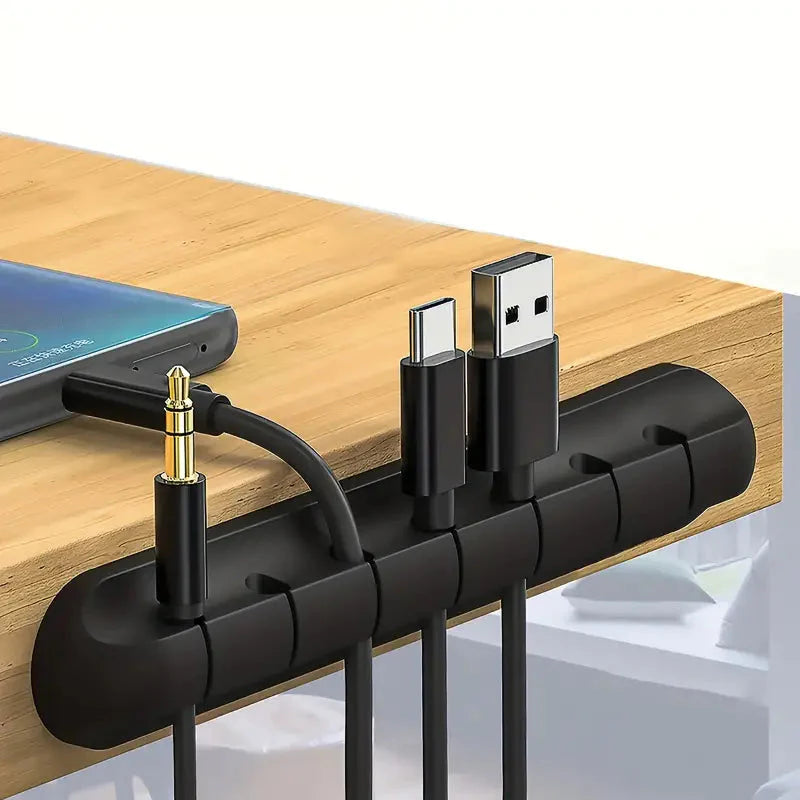 Silicone Multi-Slot Cable Cord Organizer Clips Wire Organizer - Tophatter Daily Deals