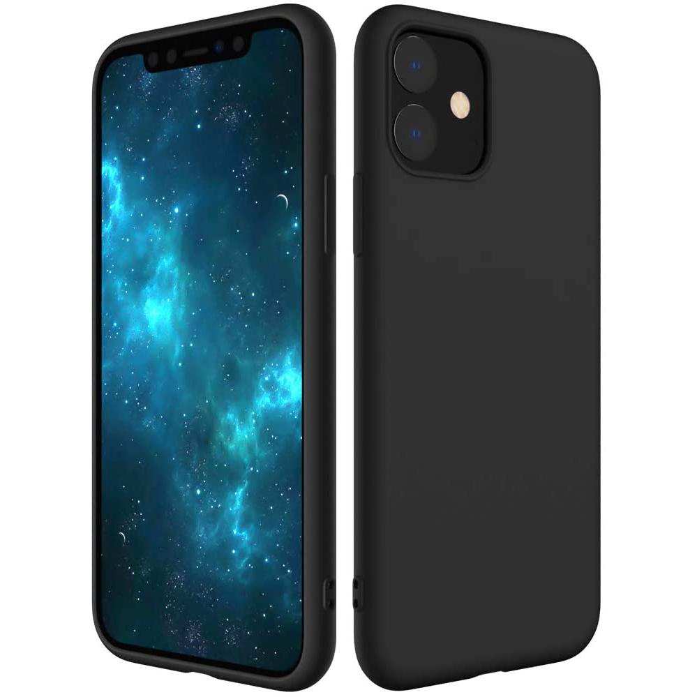 Silicone Phone Case compatiable with iPhone 11, Pro and Pro Max iPhone 11 Black iPhone Case - Tophatter Daily Deals