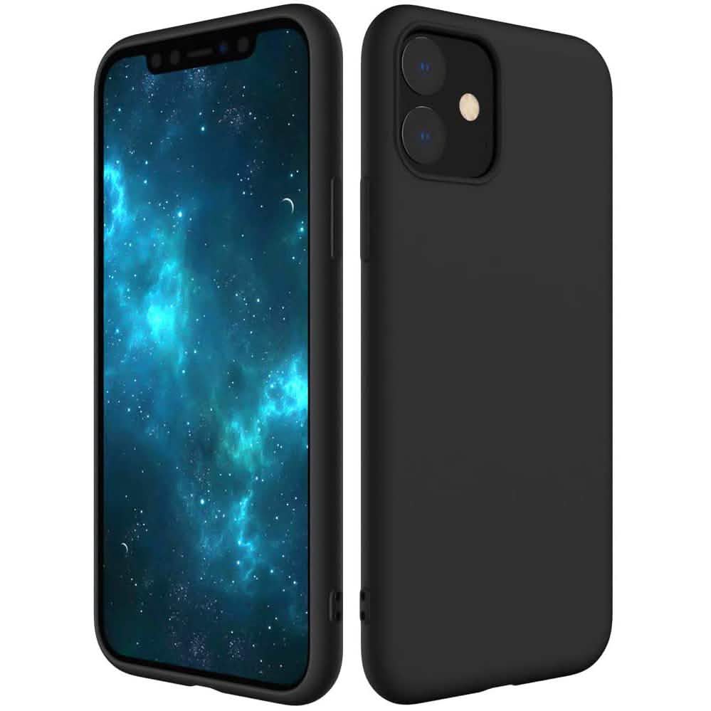 Silicone Phone Case compatiable with iPhone 11, Pro and Pro Max iPhone 11 Black Phone Cases - Tophatter Daily Deals