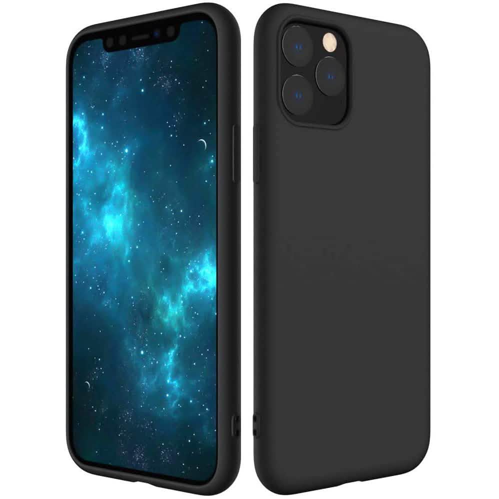 Silicone Phone Case compatiable with iPhone 11, Pro and Pro Max iPhone 11 Pro Black Phone Cases - Tophatter Daily Deals