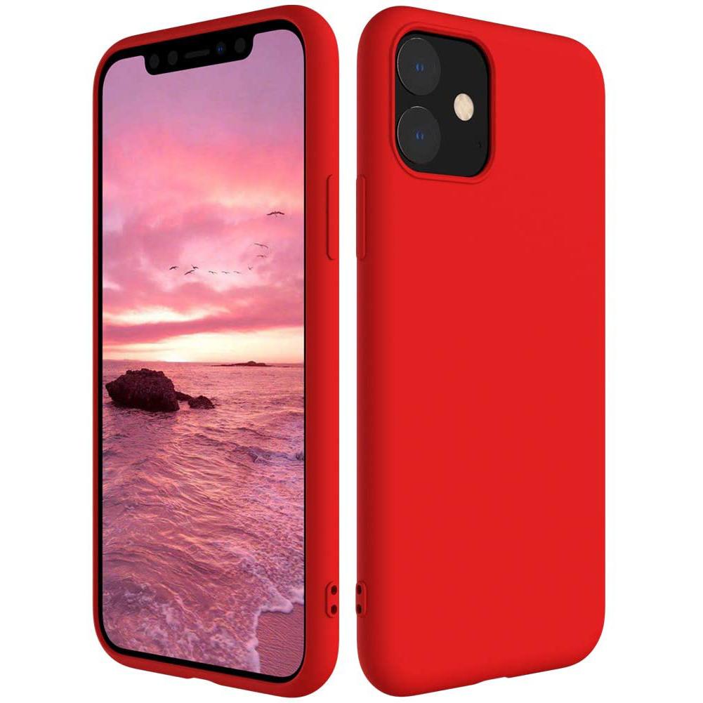 Silicone Phone Case compatiable with iPhone 11, Pro and Pro Max iPhone 11 Red iPhone Case - Tophatter Daily Deals
