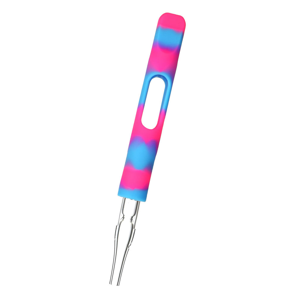 Silicone Wrapped Dab Straw & One Hitter Silicone Straw Blue Pink Dab Straws - Tophatter Daily Deals