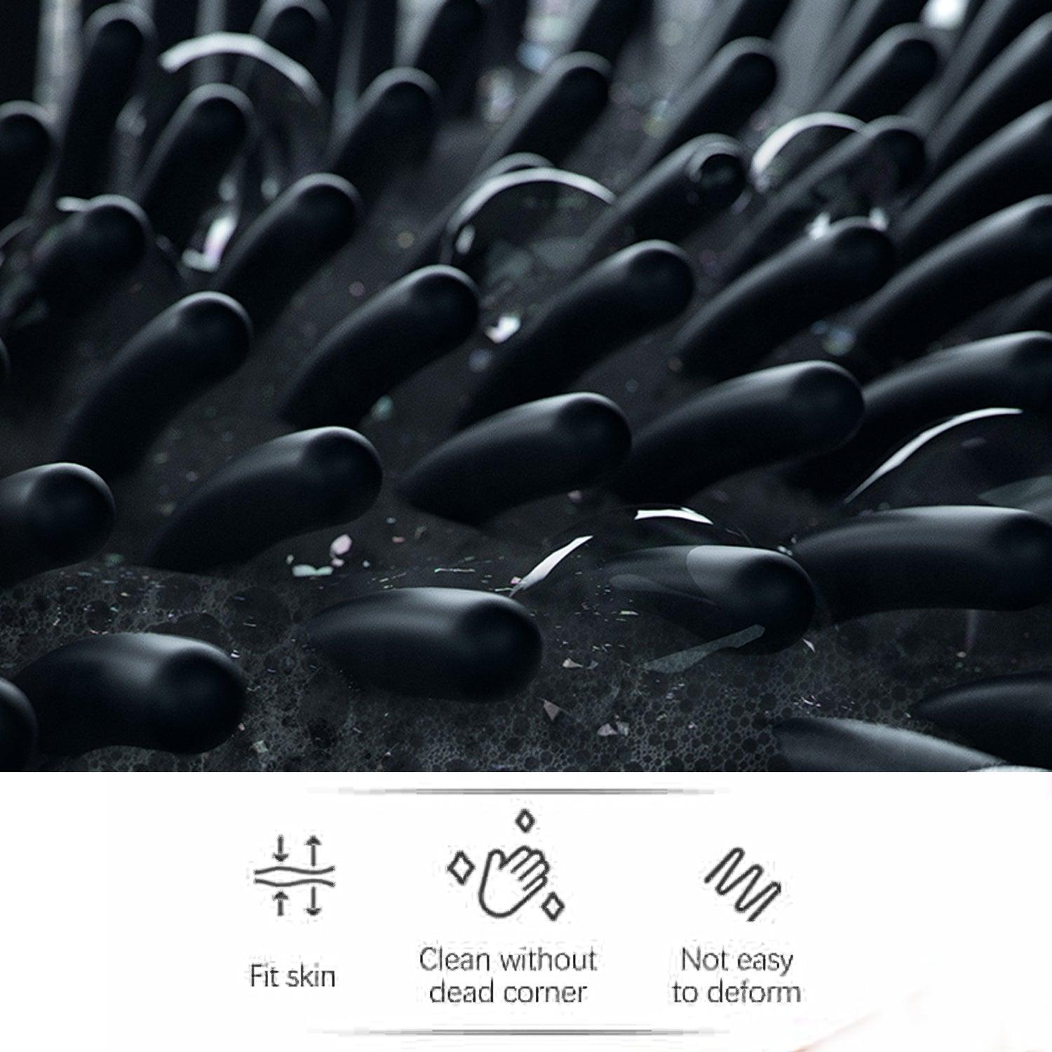 Silicone Shower Scrubber - Premium Silicone Scrubber For Nourishing | Cleaning & Exfoliating Your Skin | Lather Boosting Bristles With Ergonomic No-slip Handle | Long-lasting & Easy To Clean (1-pack) Personal Care - Tophatter Daily Deals