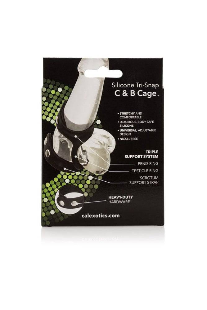 Cal Exotics - Silicone Tri-Snap Cock & Ball Cage - Black Sex Toy - Tophatter Daily Deals