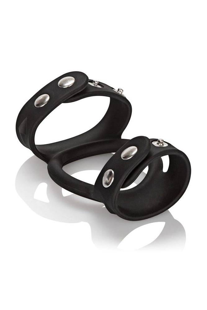 Cal Exotics - Silicone Tri-Snap Cock & Ball Cage - Black Sex Toy - Tophatter Daily Deals