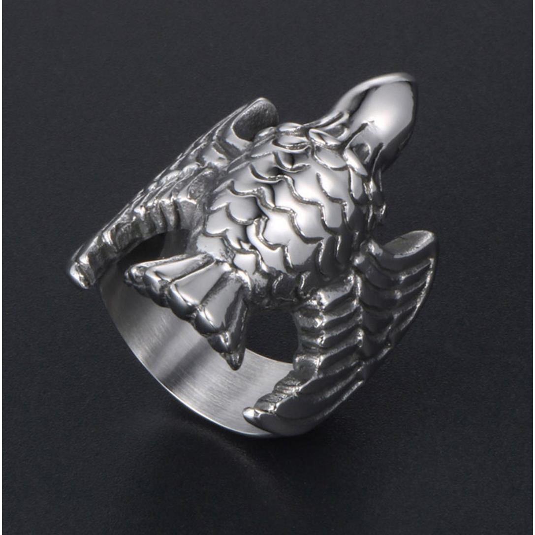 Silver Eagle Full Stainless Steel Self Defense Ring Jewelry Self Defense Jewelry - Tophatter Daily Deals