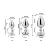 Toosh Metal Butt Plug Set of 3 – Small, Medium, Large Jewelled Base Butt Plugs > Anal Range > Butt Plug Kits - Tophatter Daily Deals