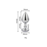 Toosh Silver Medium Metal Butt Plug with Clear Stone Base > Anal Range > Jewel Butt Plugs - Tophatter Daily Deals