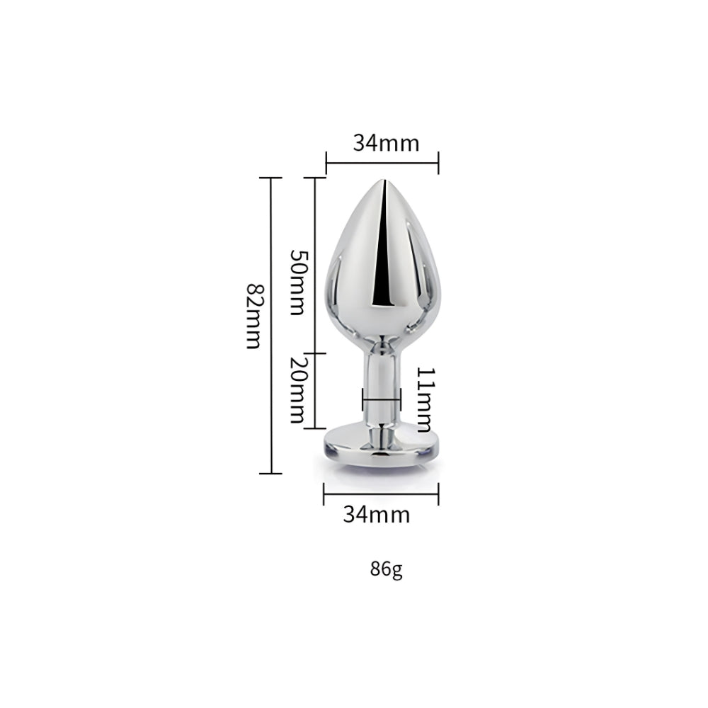 Toosh Silver Medium Metal Butt Plug with Clear Stone Base > Anal Range > Jewel Butt Plugs - Tophatter Daily Deals