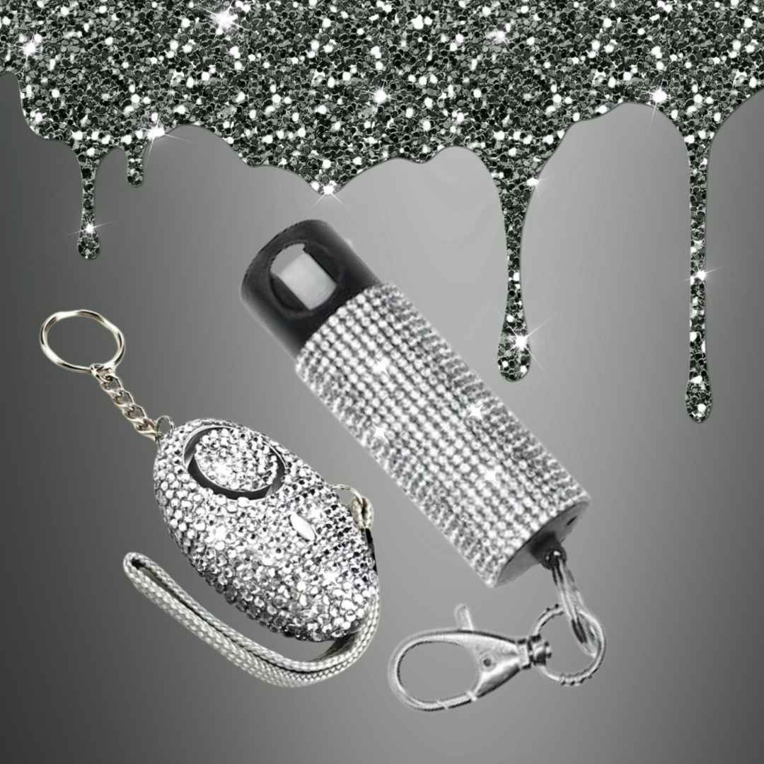 Bling Boss Rhinestone Pepper Spray and Panic Alarm Self-Defense Keychain Set Package Deals - Tophatter Daily Deals