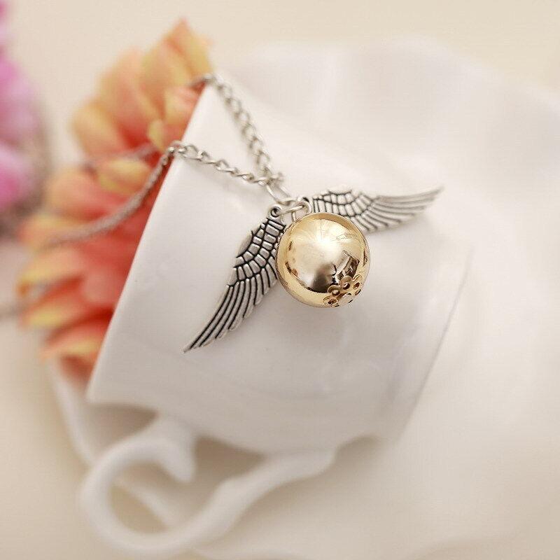 Deathly Hallows Necklace - Wizard Potter Golden Snitch Inspired Silver Necklace Bracelet Gifts Sets UK Snitch Necklace Silver Festive & Franchise - Tophatter Daily Deals