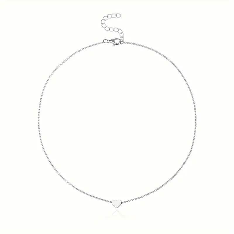 Simple Exquisite Heart-Shaped Pendant Alloy Necklace Necklaces - Tophatter Daily Deals