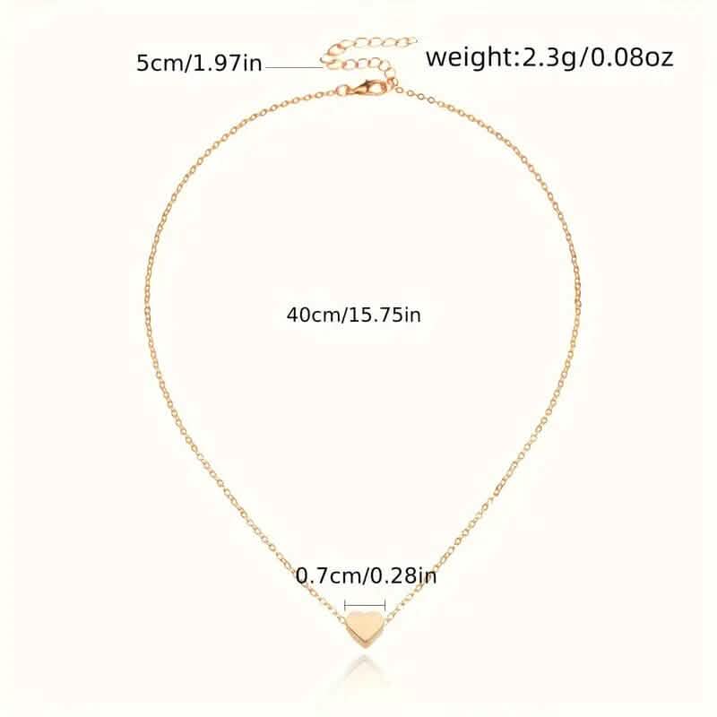 Simple Exquisite Heart-Shaped Pendant Alloy Necklace Necklaces - Tophatter Daily Deals