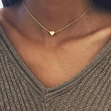 Simple Exquisite Heart-Shaped Pendant Alloy Necklace Gold Necklaces - Tophatter Daily Deals