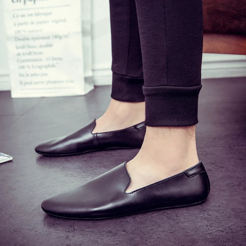 Simple Leather Men Loafers Loafers - Tophatter Daily Deals