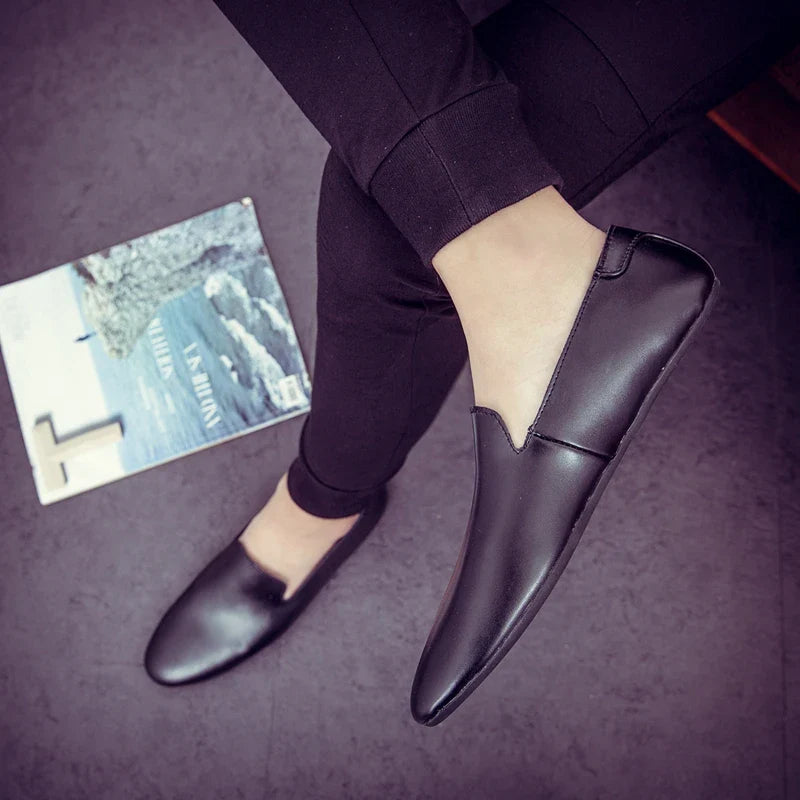 Simple Leather Men Loafers Loafers - Tophatter Daily Deals