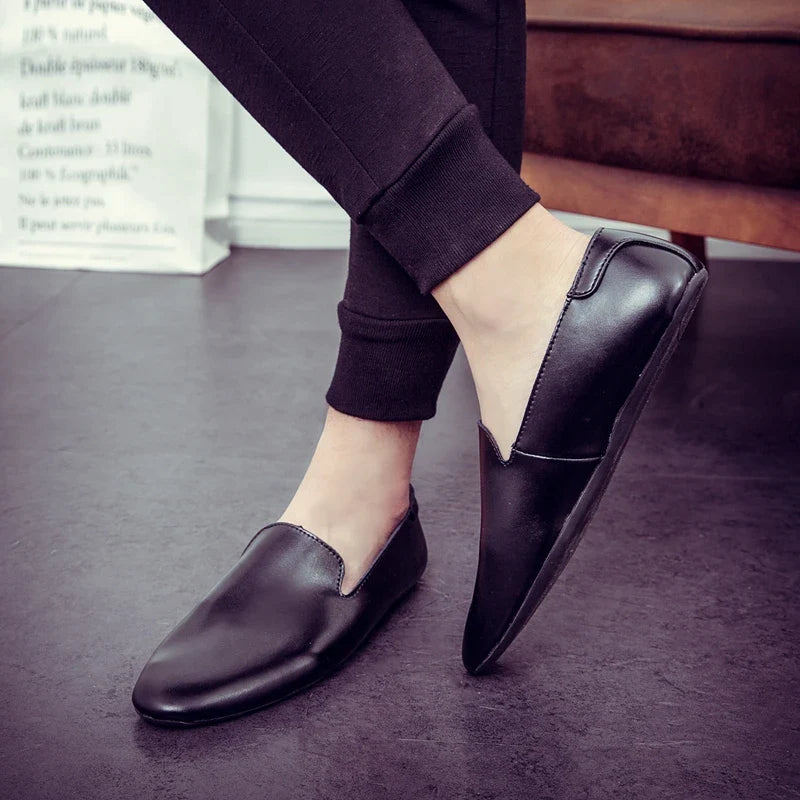 Simple Leather Men Loafers Loafers - Tophatter Daily Deals